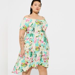 Mini Supersoft Off Shoulder Skater Dress